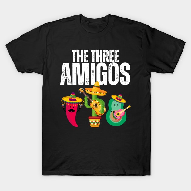 The Three Amigos T-shirt  Funny Cinco De Mayo T-Shirt by aesthetice1